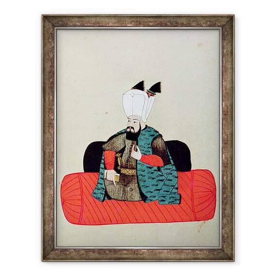 Tablou inramat - Scoala Islamica - Dna 1671 Amurath Murad III 1546-95 c.1580 - - Roveli