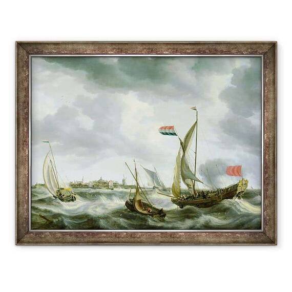 Tablou inramat - Bonaventura Peeters - Nave pe mare - - Roveli