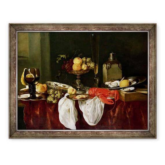Tablou inramat - Abraham Hendricksz van Beyeren - Natura moarta cu homar - - Roveli