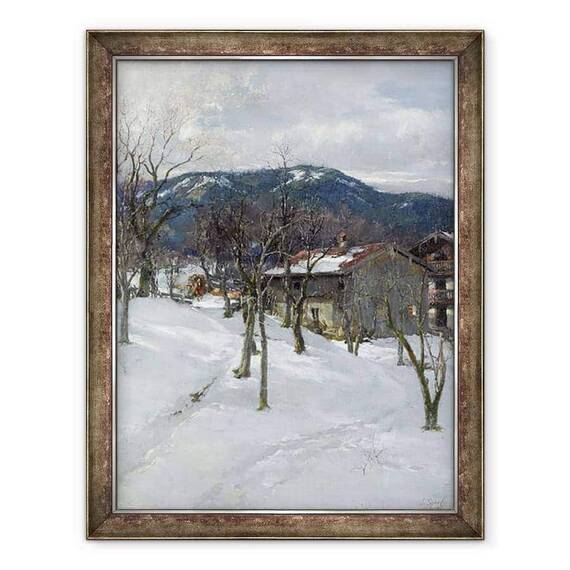 Tablou inramat - Johann Sperl - Peisaj de iarna langa Kutterling - - Roveli
