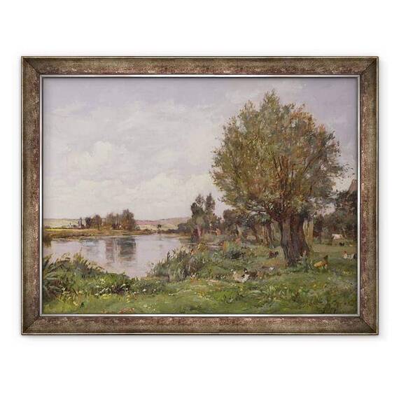 Tablou inramat - Alexandre Defaux - Scena raului rural - - Roveli