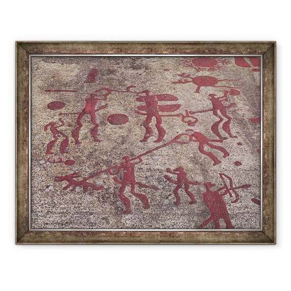 Tablou inramat - Protohistoric - Scene vanatoare - - Roveli