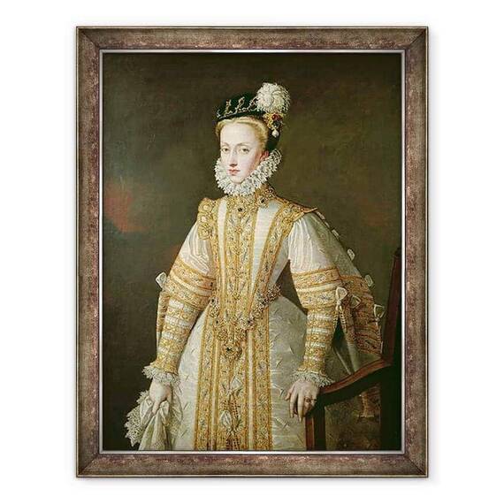 Tablou inramat - Alonso Sanchez Coello - Anne de Austria 1549-80 Regina Spaniei - - Roveli