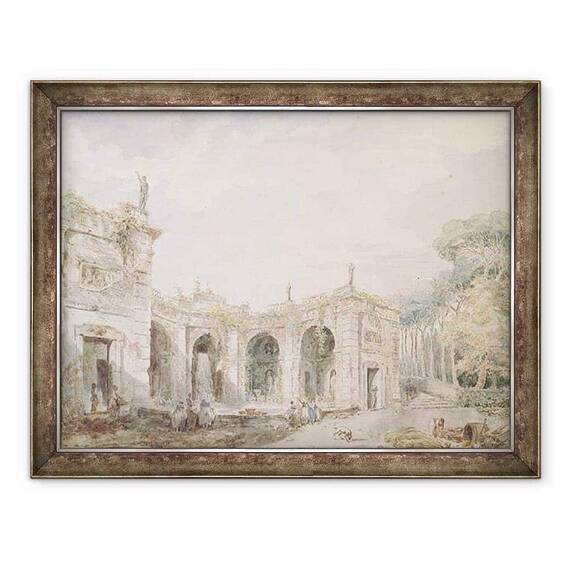Tablou inramat - Hubert Robert - Villa Aldobrandini, Frascati - - Roveli