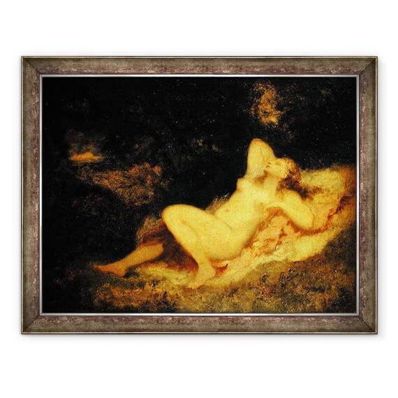 Tablou inramat - Narcisse Virgile Diaz de la Pena - Nimfa adormita - - Roveli