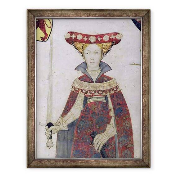 Tablou inramat - Giacomo Jaquerio - Cele noua Worthies si cele noua femei demne, detalii ale lui Hippolyte - - Roveli