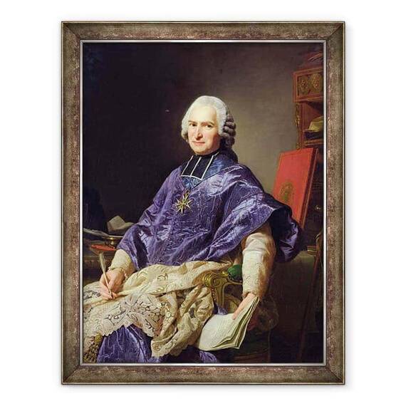 Tablou inramat - Alexander Roslin - Joseph-Marie Terray 1715-78 Abbe of Molesmes - - Roveli