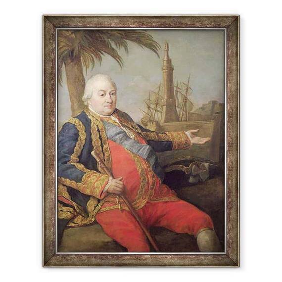 Tablou inramat - Pompeo Girolamo Batoni - Pierre de Suffren-Saint-Tropez 1729-88 Viceamiral al Frantei - - Roveli