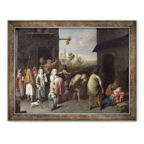 Tablou inramat - David II Ryckaert - Un Charivari - - Roveli