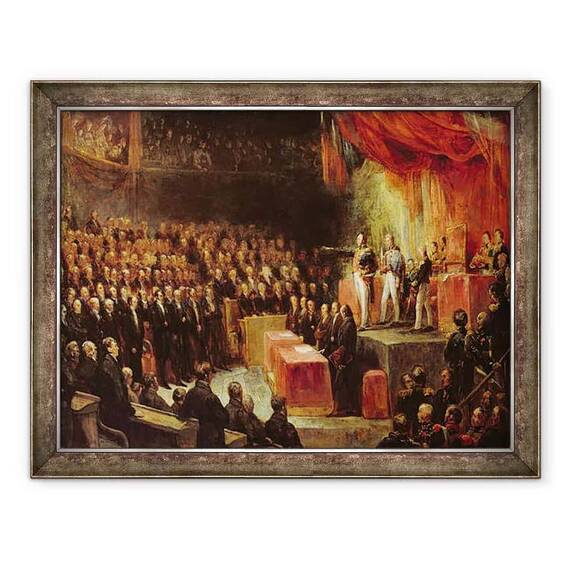 Tablou inramat - Ary Scheffer - Studiu pentru regele Ludovic Filip 1773-1850 injurandu-si juramantul in fata Camerei Deputatilor - - Roveli