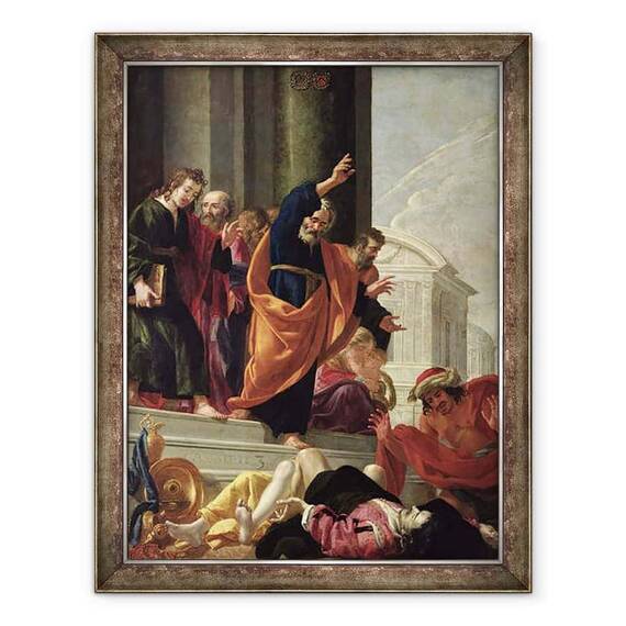 Tablou inramat - Aubin Vouet - Moartea lui Sapphira si Ananias - - Roveli