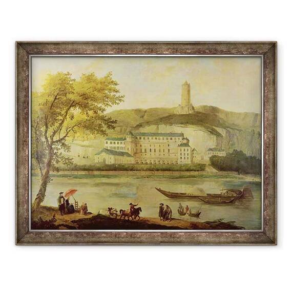 Tablou inramat - Hubert Robert - Castelul de La Roche-Guyon - - Roveli