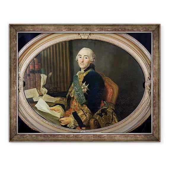 Tablou inramat - Alexander Roslin - Cesar-Gabriel de Choiseul-Chevigny 1712-85 Duc de Praslin - - Roveli