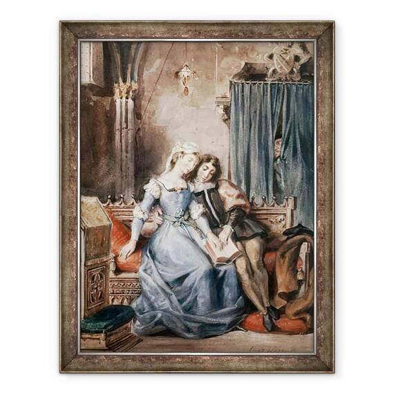 Tablou inramat - Ferdinand Victor Eugene Delacroix - Paolo Malatesta si Francesca da Rimini - - Roveli