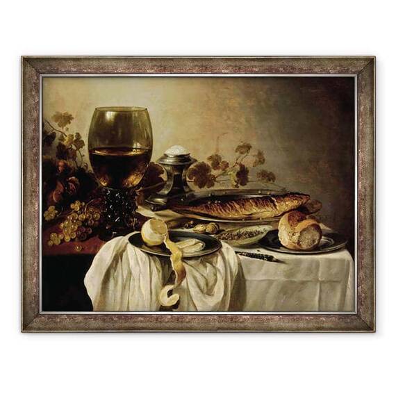 Tablou inramat - Pieter Claesz - Mic dejun - - Roveli