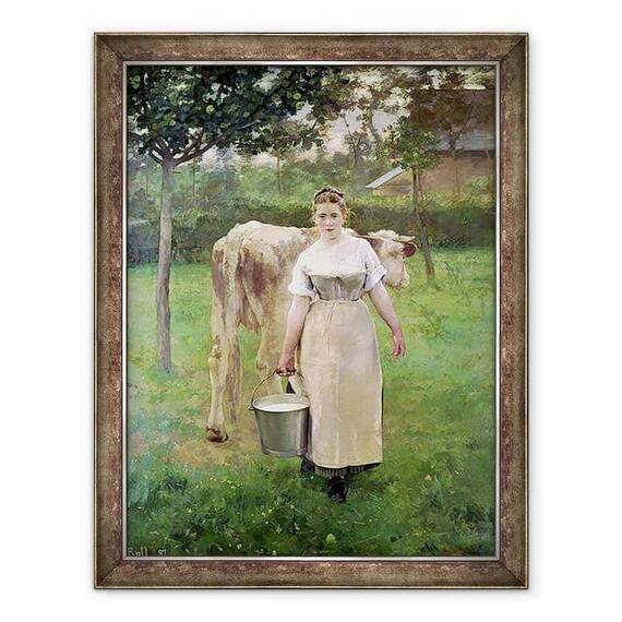 Tablou inramat - Alfred Roll - Manda Lametrie, servitoarea de la ferma - - Roveli