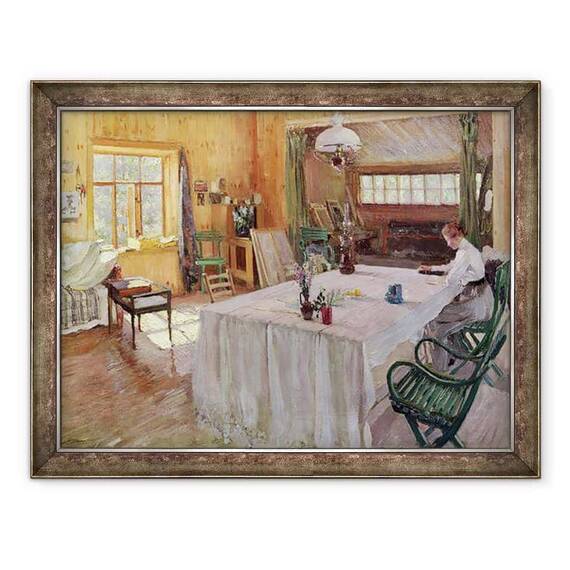 Tablou inramat - Sergei Arsenevich Vinogradov - in Casa Artistului Konstantin Korovin 1861-1939 1907 - - Roveli