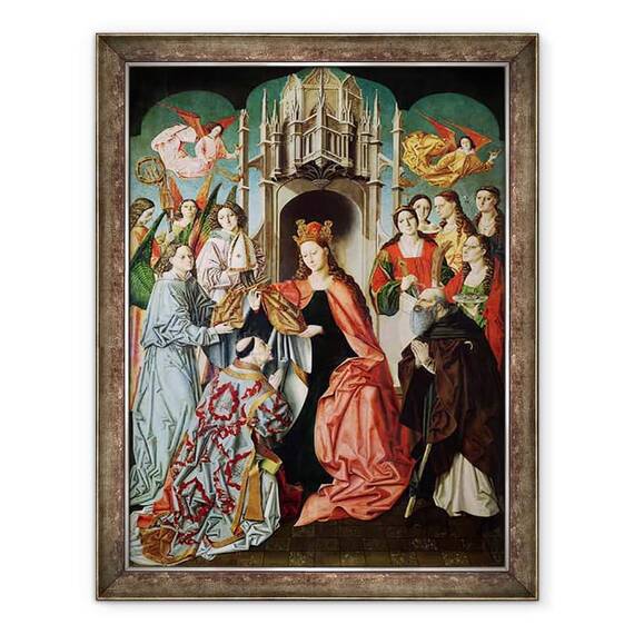 Tablou inramat - Master of San Ildefonso - Prezentarea lui Casuble catre Sfantul Ildefonso - - Roveli