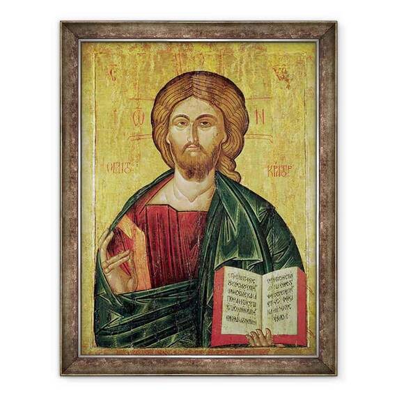 Tablou inramat - Scoala bulgara - Hristos Pantocrator - - Roveli