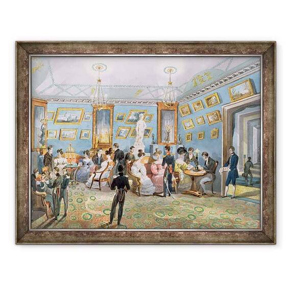 Tablou inramat - Karl Ivanovich Kolmann - O sala de desen pentru societate - - Roveli