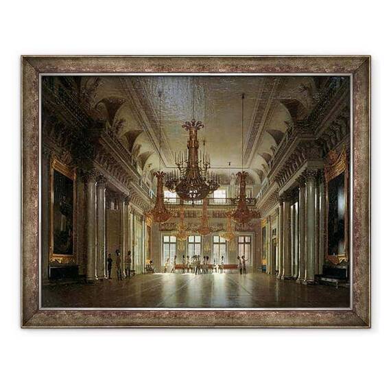 Tablou inramat - Sergey Konstantinovich Zaryanko - Sala Feldmaresalului din Palatul de Iarna - - Roveli