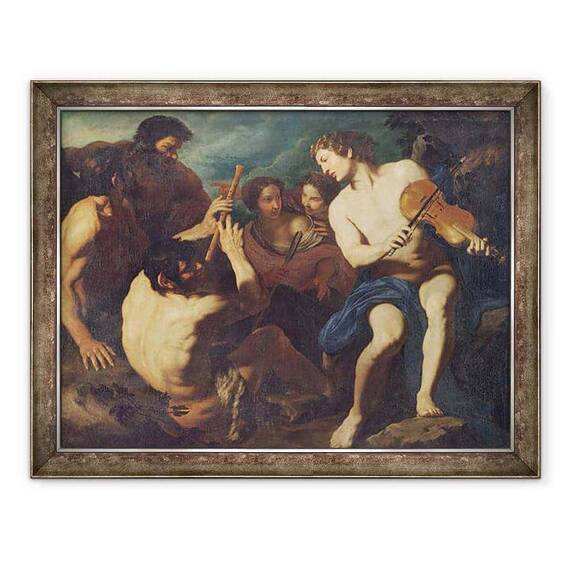 Tablou inramat - Pietro Antonio Novelli - Duel muzical intre Apollo si Marsyas - - Roveli
