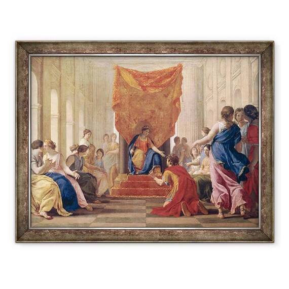Tablou inramat - Eustache Le Sueur - Poliphilus ingenuncheaza inaintea reginei Eleuterylida - - Roveli
