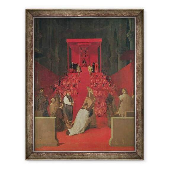 Tablou inramat - Jean Auguste Dominique Ingres - Fernando Alvarez de Toledo 1508-82 al treilea Duce de Alba in Catedrala Sfantul Gudule - - Roveli