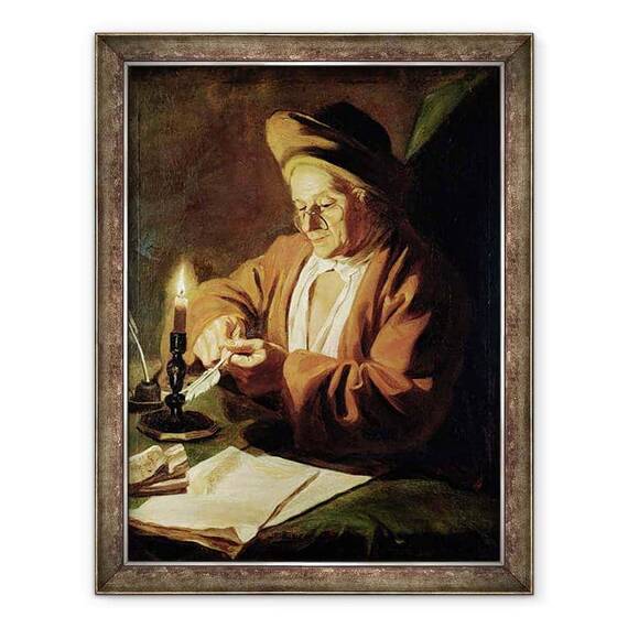 Tablou inramat - Paul Ponce Antoine Robert - Scriitorul in varsta - - Roveli