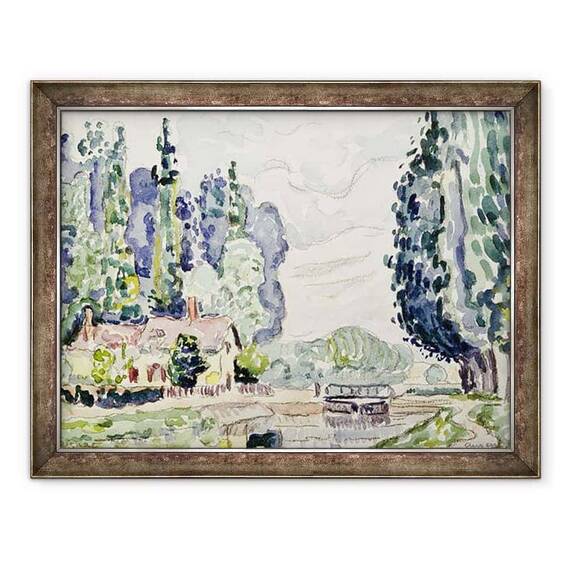 Tablou inramat - Paul Signac - Plopii albastri - - Roveli