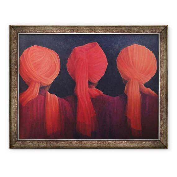 Tablou inramat - Lincoln Seligman - Triptic turban - - Roveli