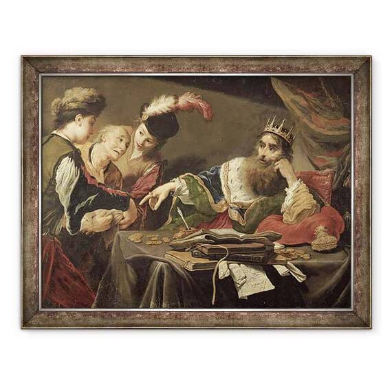 Tablou inramat - Claude Vignon - Croesus Primind un tribut de la un taran Lydian - - Roveli