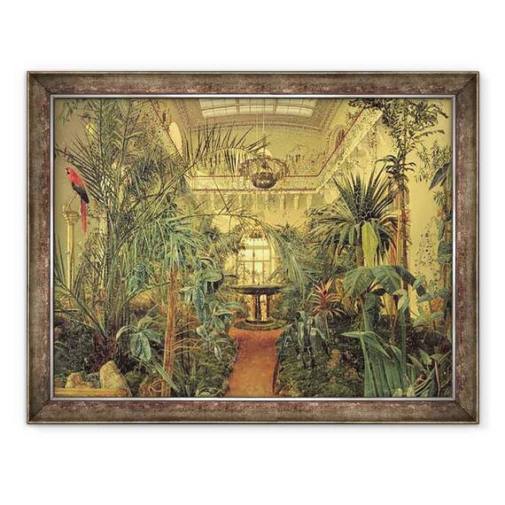 Tablou inramat - Michail Ivanovich Antonov - Gradina de iarna in Palatul de Iarna, Sankt Petersburg - - Roveli