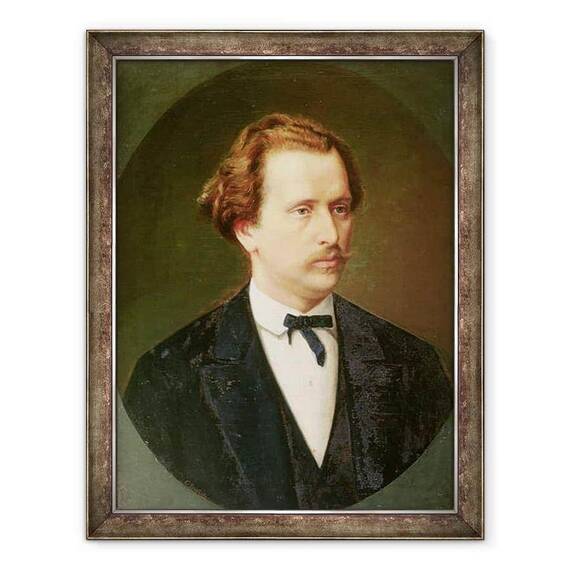 Tablou inramat - Sergei Ivanovich Gribkov - Portretul lui Nikolay Rubinstein 1835-81 c.1870 - - Roveli