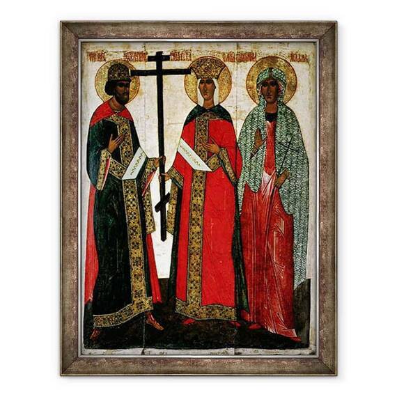 Tablou inramat - Dionisy - Icoana ilustrand SS. Constantin, Helena si Agatha, scoala Novgorod - - Roveli