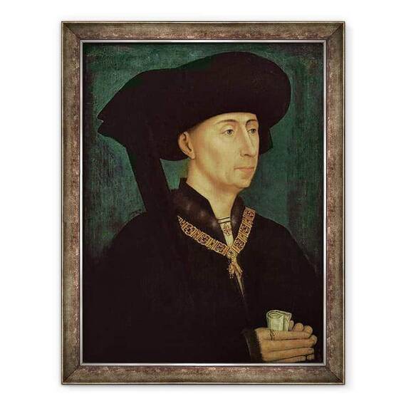 Tablou inramat - Rogier van der Weyden - Filip al III-lea 1396-1467 cel Bun, Duce de Burgundia - - Roveli