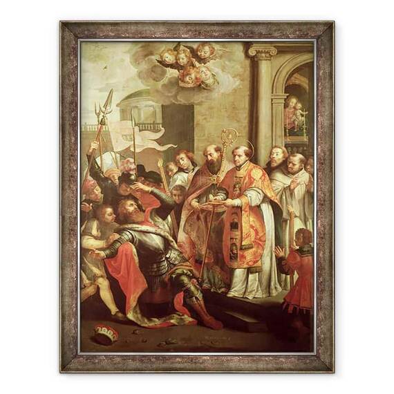 Tablou inramat - Martin Pepyn - Sfantul Bernard de Clairvaux 1090-1153 si Wilhelm X 1099-1137 Duce de Aquitania - - Roveli