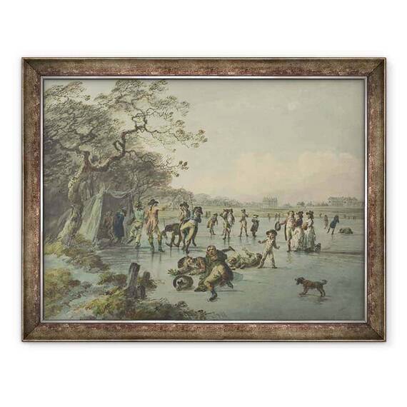 Tablou inramat - Julius Caesar Ibbetson - Patinaj in Hyde Park - - Roveli