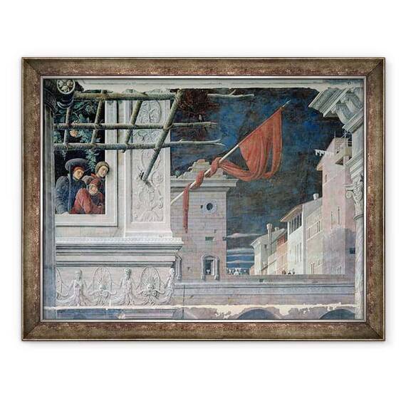 Tablou inramat - Andrea Mantegna - Martiriul Sfantului Christopher, detalii ale cladirilor - - Roveli