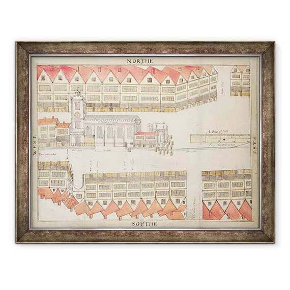 Tablou inramat - Ralph Treswell - Harta Cheapside, Londra - - Roveli