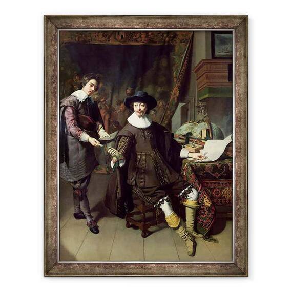 Tablou inramat - Thomas de Keyser - Constantijn Huygens 1596-1687 si functionarul sau - - Roveli