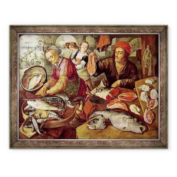 Tablou inramat - Joachim Bueckelaer - Piata de peste - - Roveli