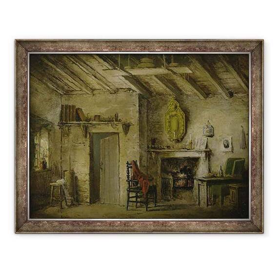 Tablou inramat - Alexander Nasmyth - Cabana Deans, design scena pentru Inima de Midlothian - - Roveli