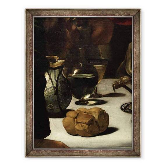 Tablou inramat - Michelangelo Merisi da Caravaggio - Cina de la Emmaus, detaliu I - - Roveli