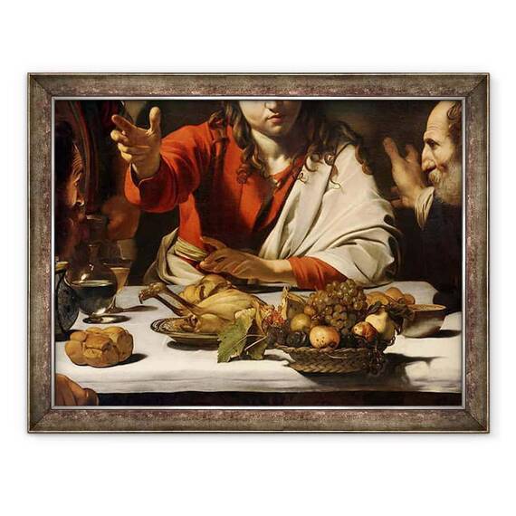 Tablou inramat - Michelangelo Merisi da Caravaggio - Cina de la Emmaus, detaliu V - - Roveli