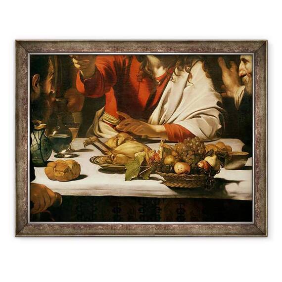 Tablou inramat - Michelangelo Merisi da Caravaggio - Cina de la Emmaus, detaliu VI - - Roveli