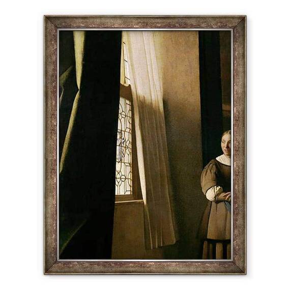 Tablou inramat - Jan Vermeer - Doamna a scris o scrisoare cu servitoarea ei - - Roveli
