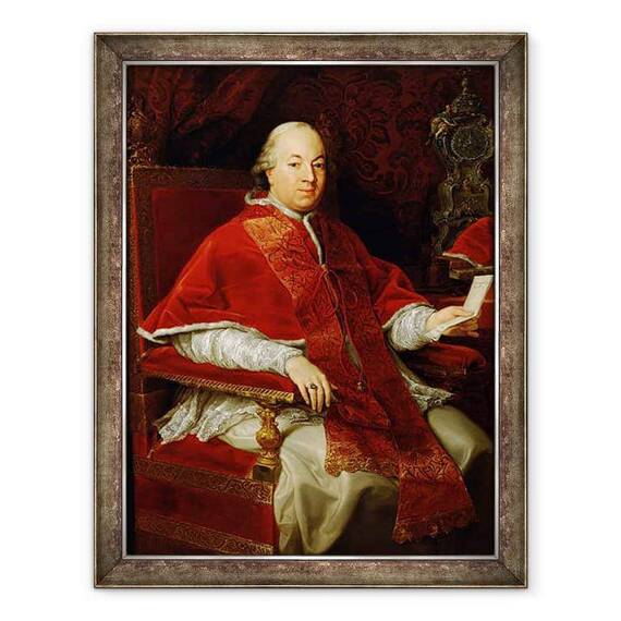 Tablou inramat - Pompeo Girolamo Batoni - Papa Pius al VI-lea 1717-99 c.1775-76 - - Roveli