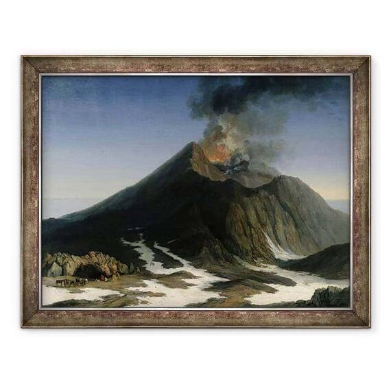 Tablou inramat - Jacob-Philippe Hackert - Eruptia Etnei - - Roveli
