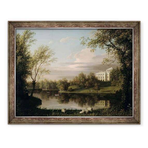 Tablou inramat - Carl Ferdinand von Kugelgen - Vedere la Palatul Pavlovsk - - Roveli